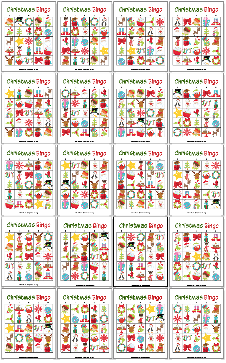 20 Free Printable Christmas Bingo Cards Slotglass